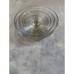 Arc France Clear Glass Nesting Mixing Prep Bowls Set of 8 Round Made in France